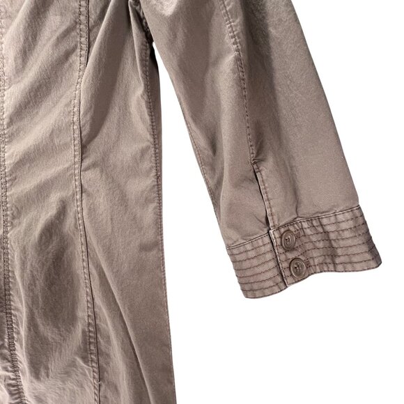 Boden Button Down Shirtdress Womens 3/4 Sleeve Size 4L Brown Putty Gray - Picture 7 of 14